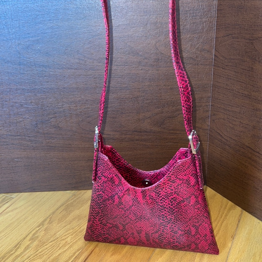 Red snake print purse